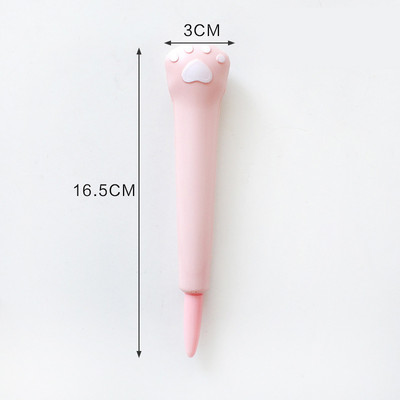 1X ljupka meka spužvasta gel olovka s zečjom mačjom šapom, školski uredski pribor, dječji dar, tiskanica, 0,5 mm crna tinta