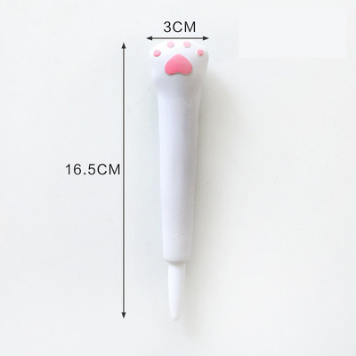 1X ljupka meka spužvasta gel olovka s zečjom mačjom šapom, školski uredski pribor, dječji dar, tiskanica, 0,5 mm crna tinta