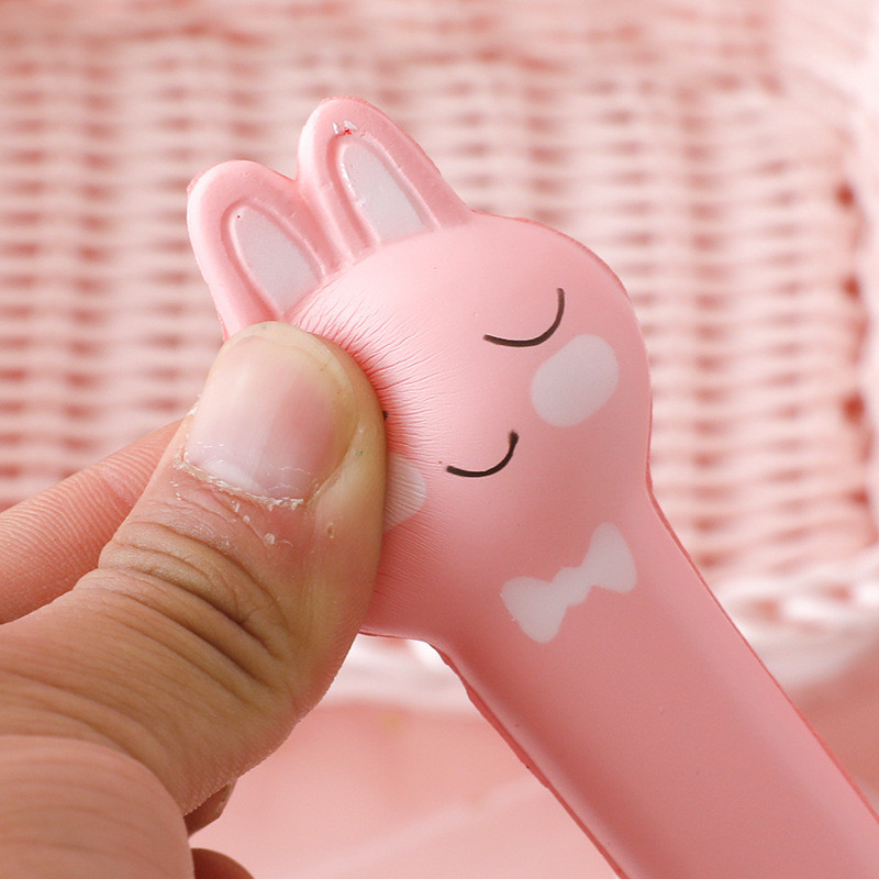 1X ljupka meka spužvasta gel olovka s zečjom mačjom šapom, školski uredski pribor, dječji dar, tiskanica, 0,5 mm crna tinta