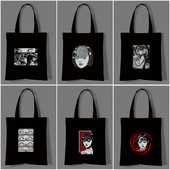 Iepirkumu soma Junji Ito Tote Bag Audekla audekls Dizaineru rokassomas Piegādes somas Salokāmas Iepirkšanās Pircēju Audums Pielāgota druka