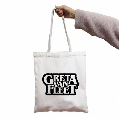 GEANT Greta Van Fleet Fabricat în verde Geantă de cumpărături Geantă de pânză Geantă de cumpărături Geanta de cumpărături Poșta de mână cu desene animate Tote Bolsuri de băcănie Geantă drăguță reutilizabilă