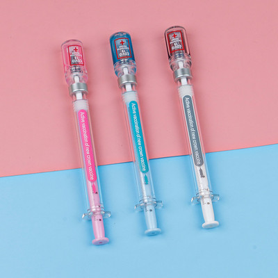 Kūrybinis švirkštas savotiškos formos gelio rašikliai 0,5 mm parašo žaislų rašikliai Kawaii dizaino naujovės rašymo mokyklos biuro reikmenys