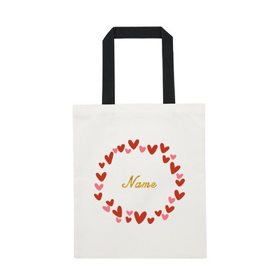 Ženske platnene torbe na rame prilagođeno osobno ime Ležerna ručna torba Torba s cvijećem Torba za plažu velikog kapaciteta za višekratnu upotrebu