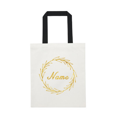 Ženske platnene torbe na rame prilagođeno osobno ime Ležerna ručna torba Torba s cvijećem Torba za plažu velikog kapaciteta za višekratnu upotrebu