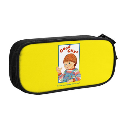 Chucky Charms Horror Cerel Parody zīmuļu futrālis meitenēm, zēniem, liela krātuve Smieklīga velna lelle pildspalvu kastītes soma rakstāmpiederumi