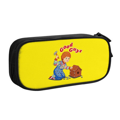 Chucky Charms Horror Cerel Parody zīmuļu futrālis meitenēm, zēniem, liela krātuve Smieklīga velna lelle pildspalvu kastītes soma rakstāmpiederumi