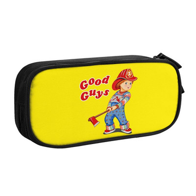 Chucky Charms Horror Cerel Parody zīmuļu futrālis meitenēm, zēniem, liela krātuve Smieklīga velna lelle pildspalvu kastītes soma rakstāmpiederumi