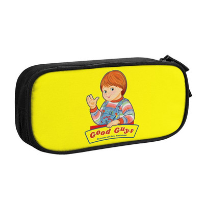 Chucky Charms Horror Cerel Parody zīmuļu futrālis meitenēm, zēniem, liela krātuve Smieklīga velna lelle pildspalvu kastītes soma rakstāmpiederumi