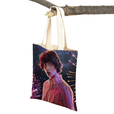 Stranger Things Lady Tote rokassomiņa Karikatūra Anime Druka Atkārtoti lietojama salokāma gadījuma bērniem Dāvanu kanvas Colth iepirkšanās plecu soma