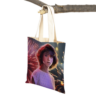 Stranger Things Lady Tote rokassomiņa Karikatūra Anime Druka Atkārtoti lietojama salokāma gadījuma bērniem Dāvanu kanvas Colth iepirkšanās plecu soma