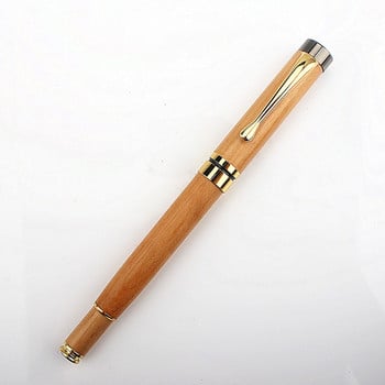 Нова дървена ролкова химикалка Бизнес офис Подаръци за писане Химикалки със среден връх Черен пълнител