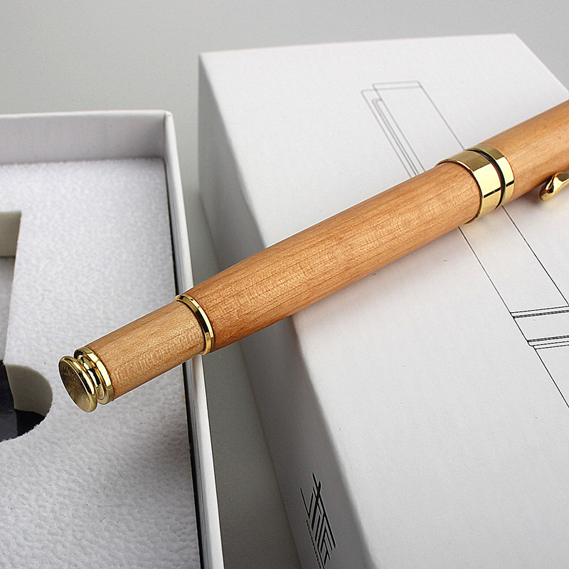 Nova drvena kemijska olovka Poslovni uredski darovi za pisanje Srednje oštre crne kemijske olovke s punjenjem