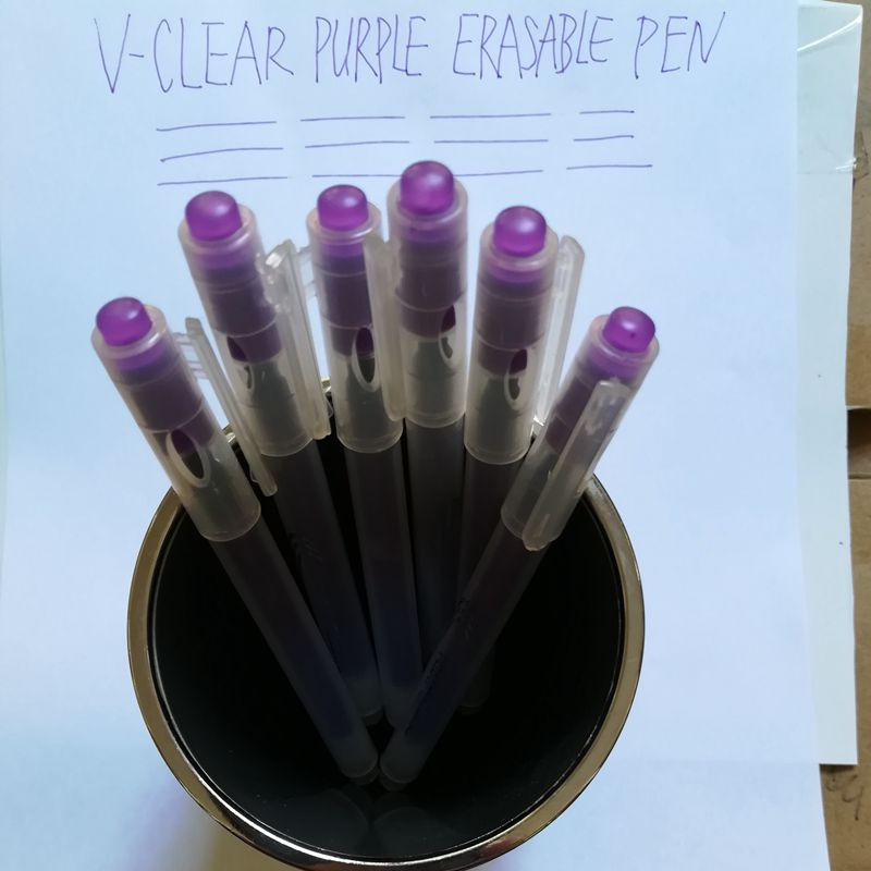 VCLEAR purpurinį rašalą galima ištrinti gelio rašiklio dovanoms rašomas rašiklis 0,7 mm rašiklio galiukas, ištrinamas pildomas rašiklis Studentų mokyklos biuro reikmenys