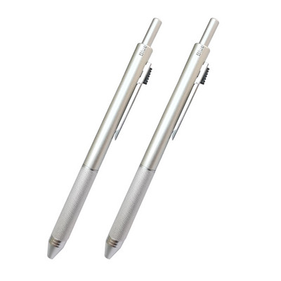 4 vienā Daudzkrāsu lodīšu pildspalvu komplekts Metāla daudzfunkcionāls pildspalvas un pildspalvas futrālis 0,7 mm melns, zils, sarkans, uzpilde 0,5 mm automātisks zīmuļa vads