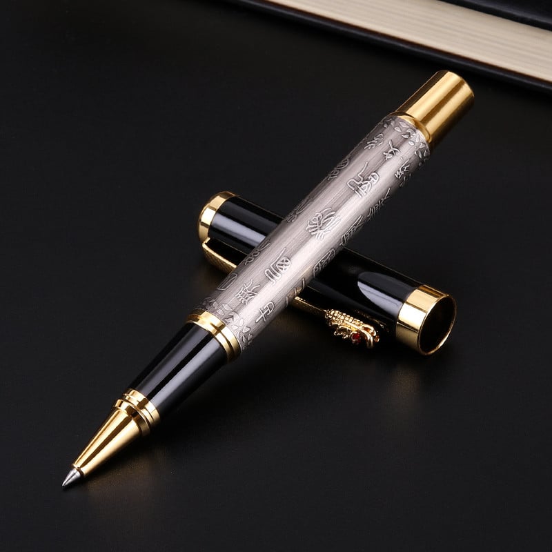 Metal de înaltă calitate, de lux, 0,5 mm, stilou, stilou, pix pentru scris, pentru afaceri, pentru semnare, pixuri, rechizite școlare de birou 03773