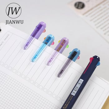 JIANWU 0,5 mm 3 цветна печатна гел химикалка Creative Simple Gel Pen Бързосъхнеща капачка Неутрална писалка Журнал Писане Консумативи Канцеларски материали