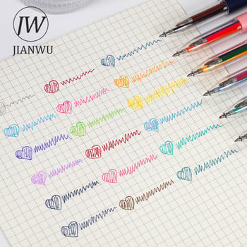 JIANWU 0,5 mm 3 цветна печатна гел химикалка Creative Simple Gel Pen Бързосъхнеща капачка Неутрална писалка Журнал Писане Консумативи Канцеларски материали