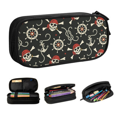 Kawaii Jolly Roger Pirate Skull pliiatsitase tüdrukutele poistele Kohandatud suur hoiustamispliiatsi kott-karbis kirjatarbed