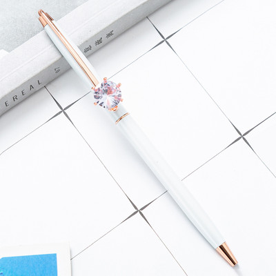 1 vnt. krištoliniai deimantiniai metaliniai rožiniai auksiniai rašikliai, skirti mokykliniams saldainiams, spalvoti tušinukai, mokykliniai biuro reikmenys, vestuvių raštinės reikmenys