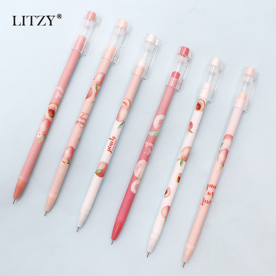6 vnt / rinkinys 0,5 mm gelinis rašiklis Peaches Pen Kawaii raštinės reikmenys mokykliniai reikmenys avokado gelio rašalo rašikliai, skirti biuro reikmenims Mokinio rašymo priemonė