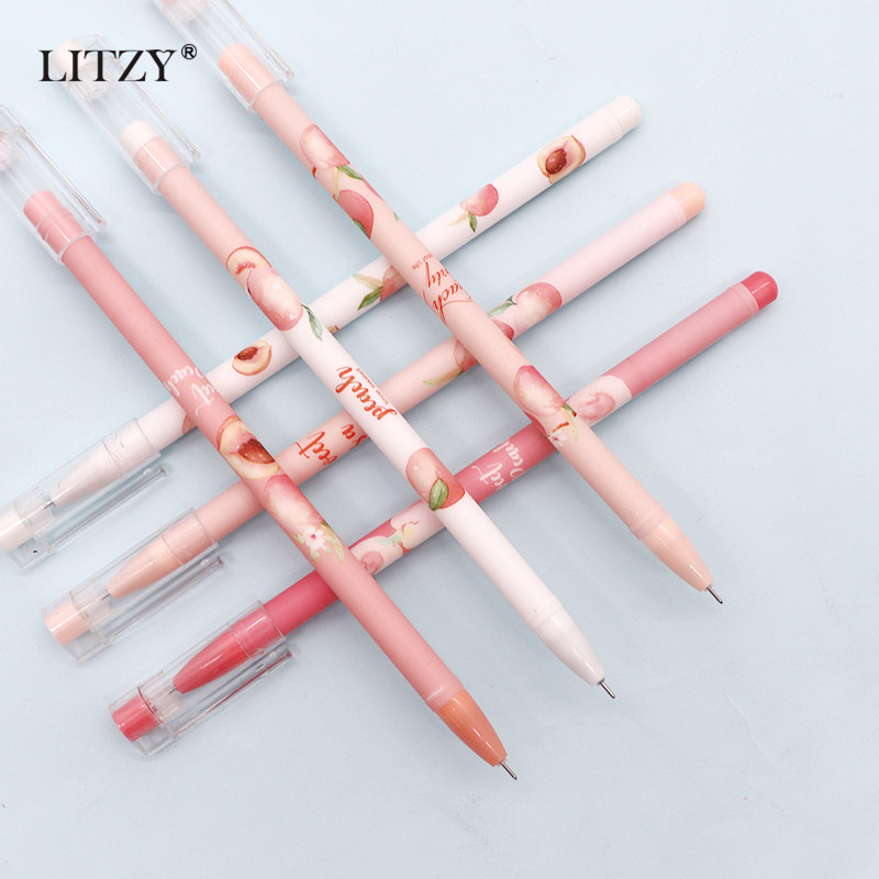 6 vnt / rinkinys 0,5 mm gelinis rašiklis Peaches Pen Kawaii raštinės reikmenys mokykliniai reikmenys avokado gelio rašalo rašikliai, skirti biuro reikmenims Mokinio rašymo priemonė