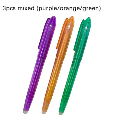 Set de stilouri cu gel șters în 6 culori, mâner lavabil, 0,5 mm, de mare capacitate, cu cerneală colorată, tijă de reumplere, birou, școală, scris, papetărie Kawaii