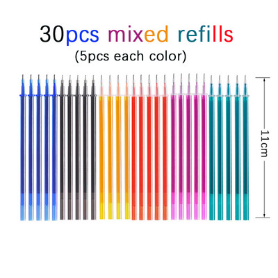 Set de stilouri cu gel șters în 6 culori, mâner lavabil, 0,5 mm, de mare capacitate, cu cerneală colorată, tijă de reumplere, birou, școală, scris, papetărie Kawaii