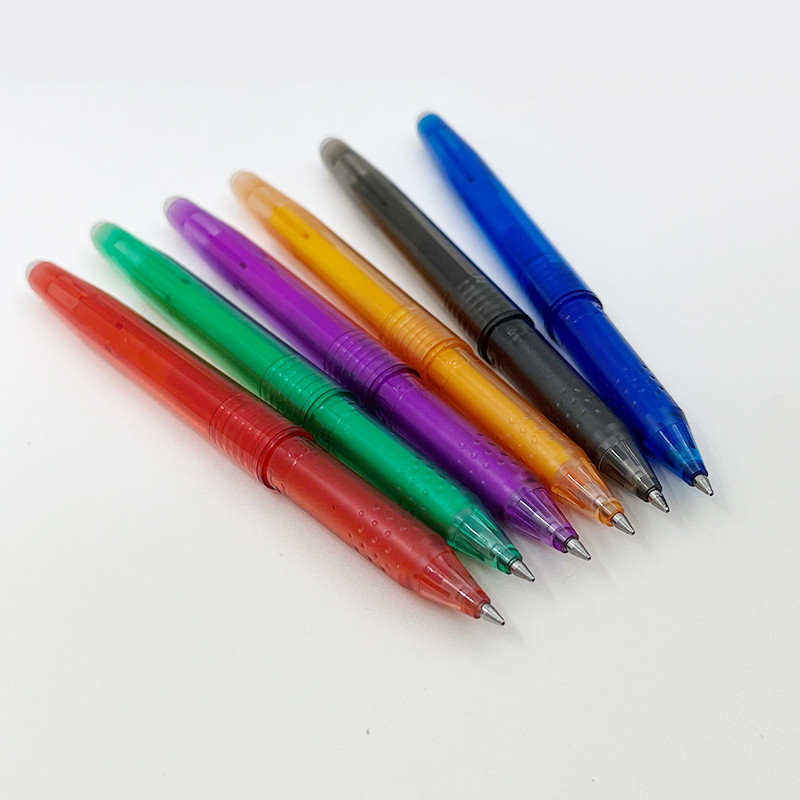 Set de stilouri cu gel șters în 6 culori, mâner lavabil, 0,5 mm, de mare capacitate, cu cerneală colorată, tijă de reumplere, birou, școală, scris, papetărie Kawaii