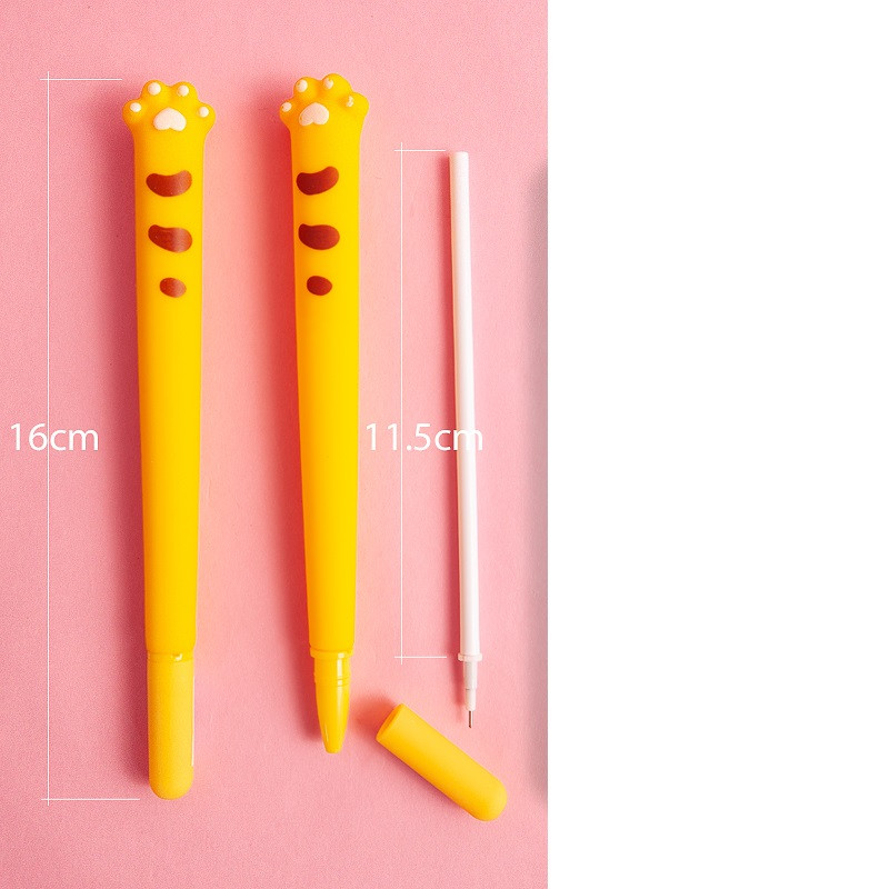 1kom Gel olovka s mačjim kandžama, slatka crtana, mekana silikonska 0,5 mm kemijska olovka crne boje, tinta za pisanje u uredskoj školi A6621