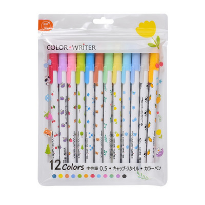 12db Juice Color Art gél tintatoll készlet 0,5 mm-es golyóstoll színes író jelölő bélés rajz irodai iskola A7129