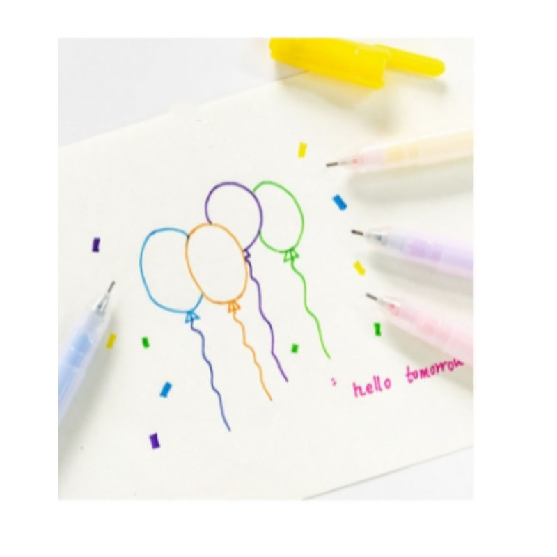 12gab Sulas krāsa Art gēla tintes pildspalvu komplekts 0,5 mm lodīšu krāsains rakstāmmateriāls, laineris, rasējums biroja skola A7129