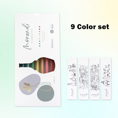 9 komada Morandi gel tinte set šarenih trokutastih mat bačvi 0,5 mm kemijska olovka za crtanje Boja Marker Liner School A7016