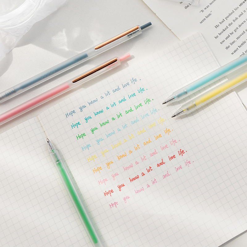 9 komada Morandi gel tinte set šarenih trokutastih mat bačvi 0,5 mm kemijska olovka za crtanje Boja Marker Liner School A7016