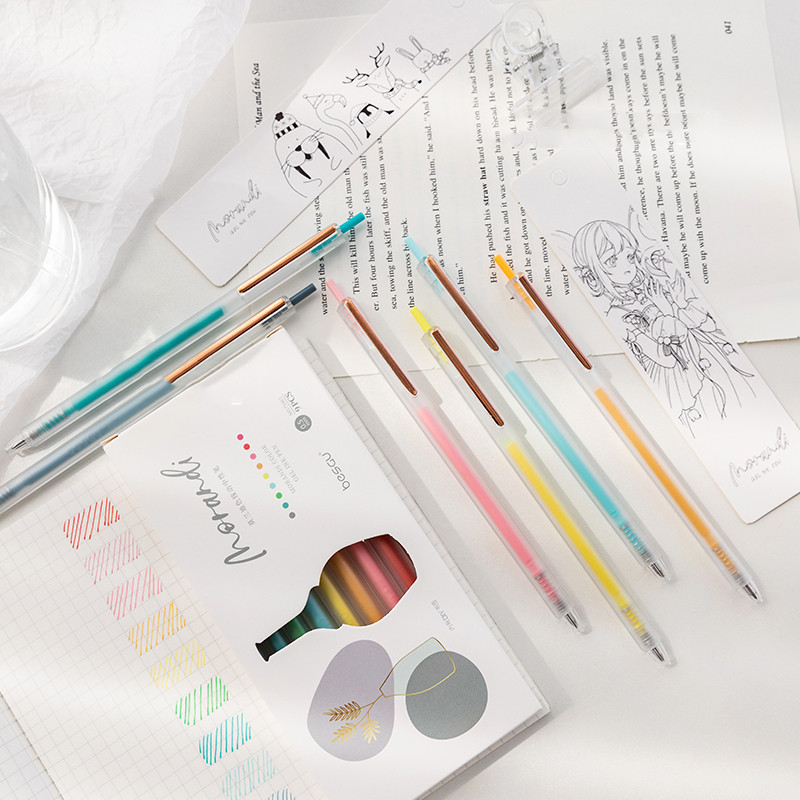 9 komada Morandi gel tinte set šarenih trokutastih mat bačvi 0,5 mm kemijska olovka za crtanje Boja Marker Liner School A7016