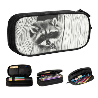 Kawaii Funny The Stealthy Raccoon μολυβοθήκες για κορίτσια αγόρια Μεγάλης χωρητικότητας Trash Panda Racoon Pencil Box Χαρτικά