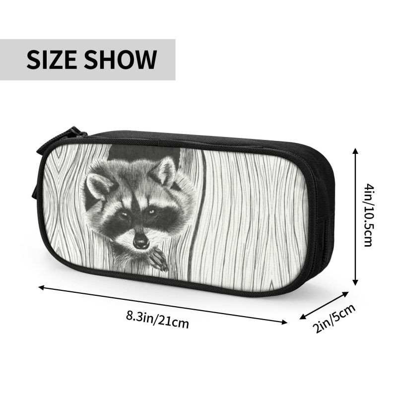 Kawaii naljakad The Stealthy pesukaru pliiatsikarbid tüdrukutele poistele Suure mahutavusega prügikast Panda pesukaru pliiatsikarbis kirjatarbed