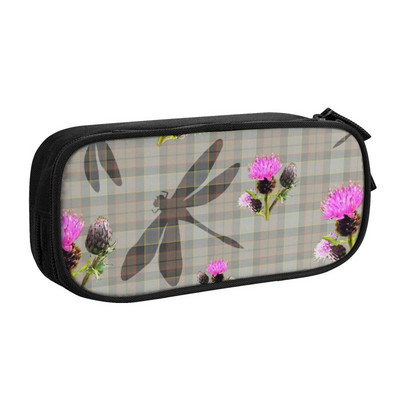 Luksuzne crne karirane pernice od tartana za dječake Djevojčice Geometrijska karirana tekstura u obliku karata Velika torba za pohranu Kutija za olovke Školski pribor