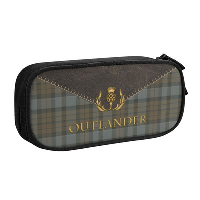 Luksuzne crne karirane pernice od tartana za dječake Djevojčice Geometrijska karirana tekstura u obliku karata Velika torba za pohranu Kutija za olovke Školski pribor