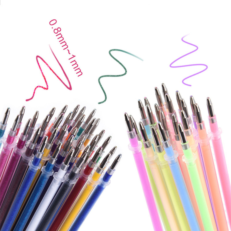 1,0 mm šarena gel olovka fluorescentna dopuna patrone u boji Flash olovka glatka tinta Grafitne olovke Studentski pribor Slatki