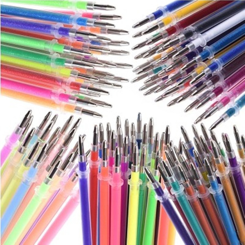 1,0 mm šarena gel olovka fluorescentna dopuna patrone u boji Flash olovka glatka tinta Grafitne olovke Studentski pribor Slatki