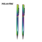 2 kom/set šarena dugina kemijska olovka od nehrđajućeg čelika, metalni pribor, lagani prijenosni pribor za pisanje