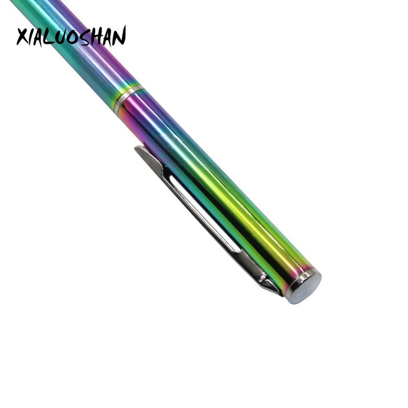 2 kom/set šarena dugina kemijska olovka od nehrđajućeg čelika, metalni pribor, lagani prijenosni pribor za pisanje
