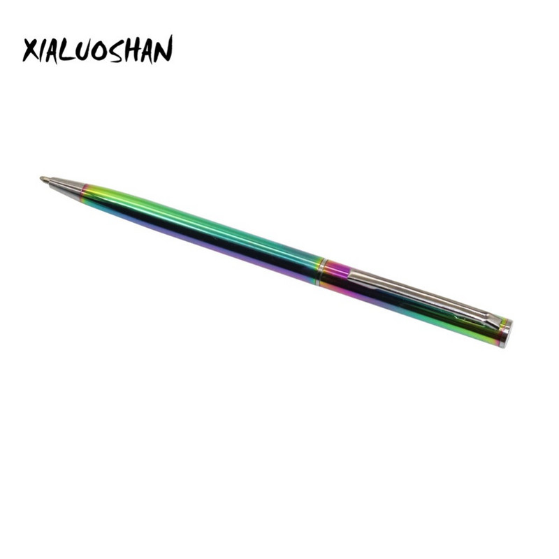 2 kom/set šarena dugina kemijska olovka od nehrđajućeg čelika, metalni pribor, lagani prijenosni pribor za pisanje
