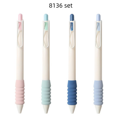 Set de 4 pixuri cu gel de fixare moale, 0,5 mm, cerneală neagră, pentru scris, birou, școală A7370