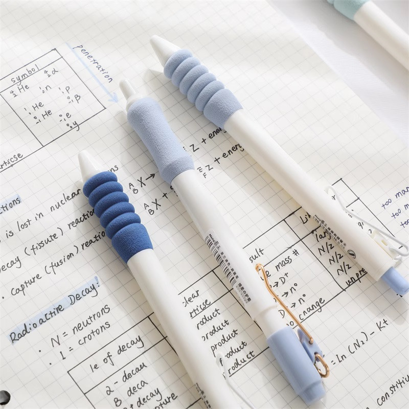 Set de 4 pixuri cu gel de fixare moale, 0,5 mm, cerneală neagră, pentru scris, birou, școală A7370