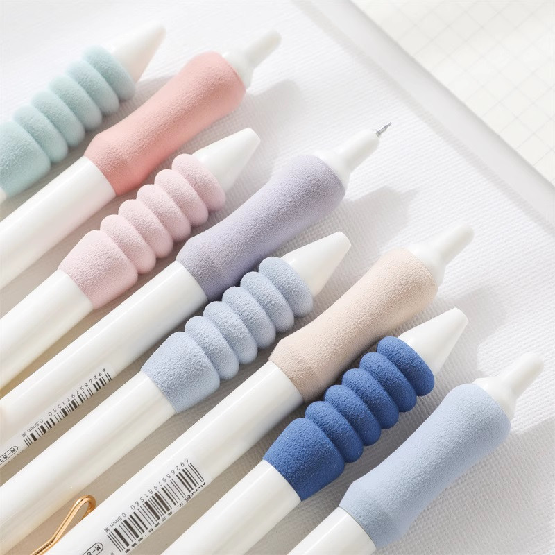 Set de 4 pixuri cu gel de fixare moale, 0,5 mm, cerneală neagră, pentru scris, birou, școală A7370