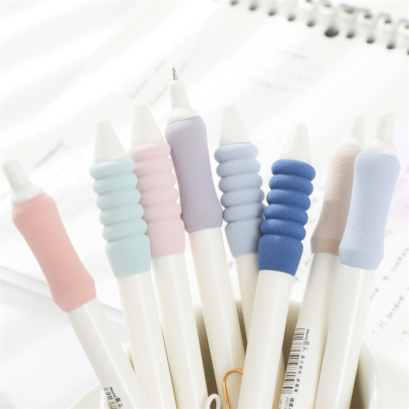 Set de 4 pixuri cu gel de fixare moale, 0,5 mm, cerneală neagră, pentru scris, birou, școală A7370