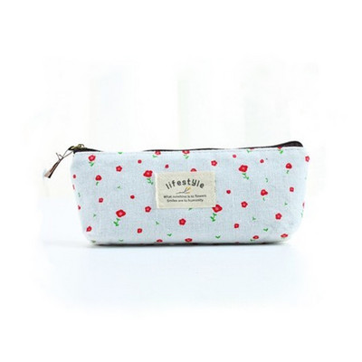 2 bucăți drăguț Kawaii cu flori florale din pânză cu fermoar ustensile de creion din țesătură minunată, cu flori, genți pentru stilouri, rechizite școlare