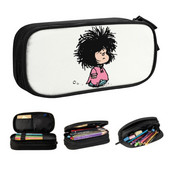 Humor Manga Mafalda pieštukų dėklas berniukams Gilrs Didelės talpos Quino Argentina Animacinių filmų rašiklio dėžutės krepšys Mokykliniai priedai