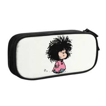 Humor Manga Mafalda Pencil for Boys Gilrs Large Capacity Quino Argentina Cartoon Pencil Bag Училищни аксесоари